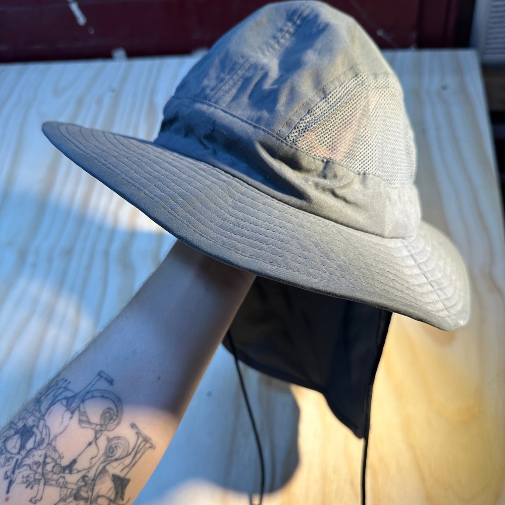 Swiss Tech Mens Grey L/XL Performance Sun Boonie Hat with Neck Flap and Mesh